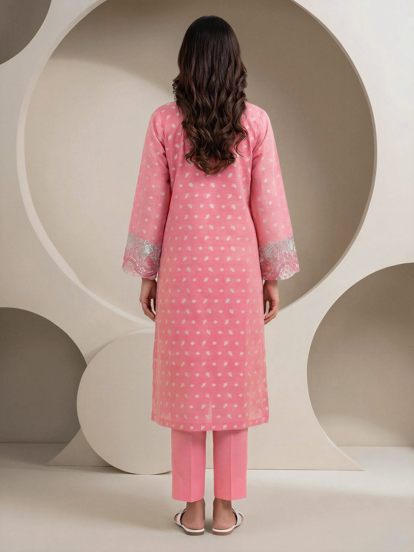 2 Piece Jacquard Yarn Dyed Suit- Embroidered (Pret)