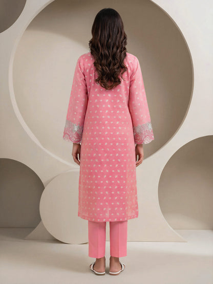 2 Piece Jacquard Yarn Dyed Suit- Embroidered (Pret)