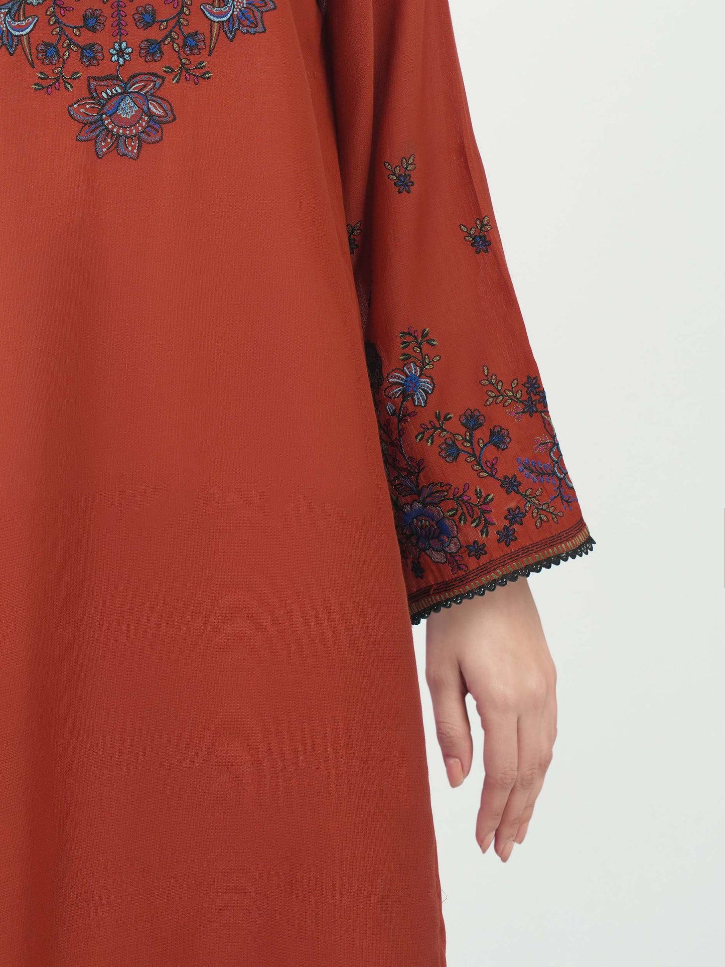 3 Piece Dobby Suit- Embroidered (Pret)