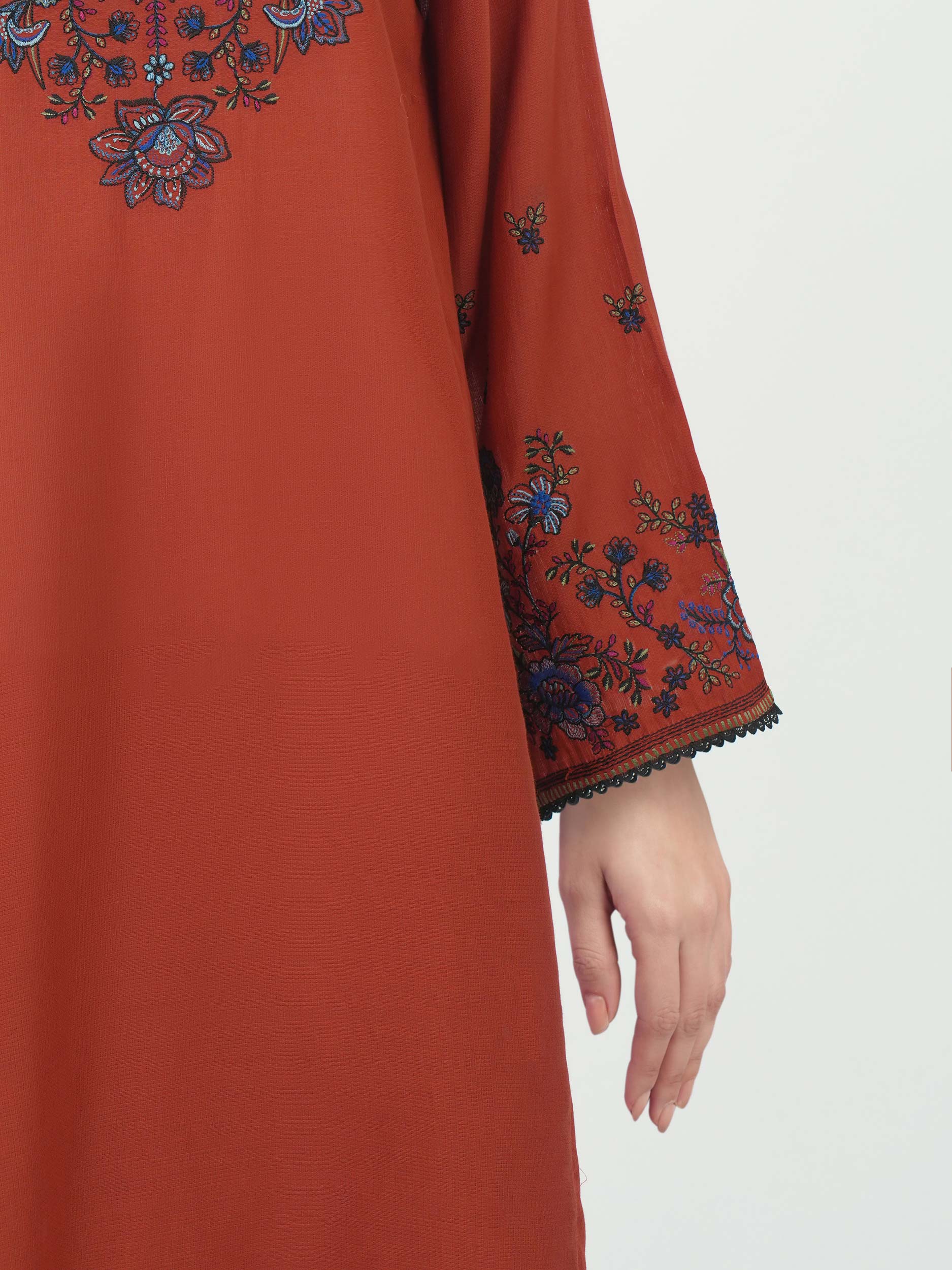 3 Piece Dobby Suit- Embroidered (Pret)