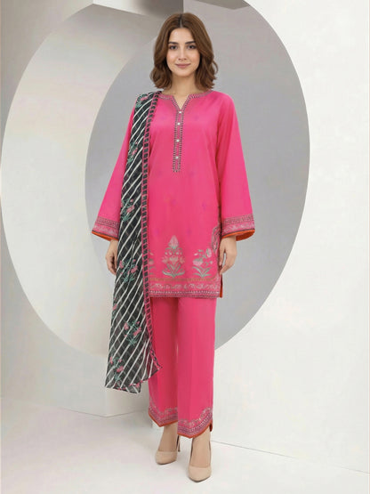 3 Piece Lawn Suit- Embroidered (Pret)