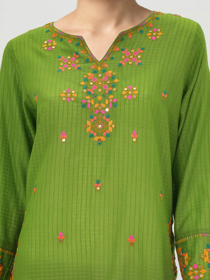 2 Piece Texture Suit- Embroidered (Pret)