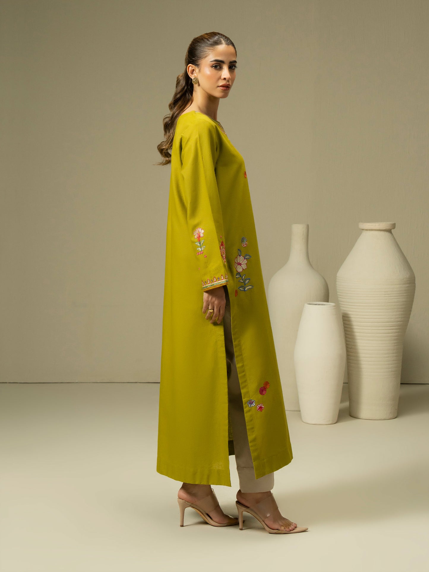 Khaddar Shirt-Embroidered (Pret)