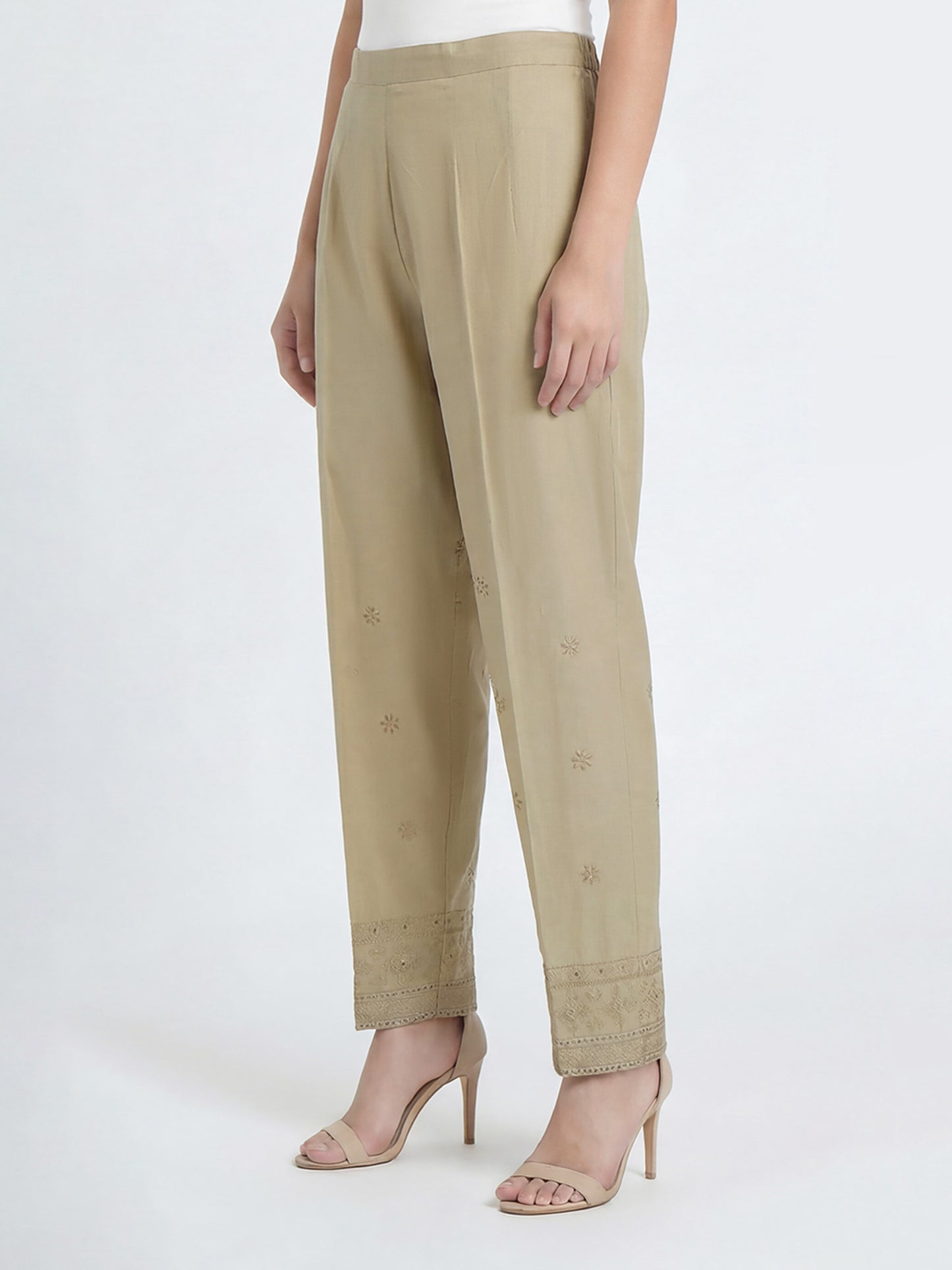 Cambric Trousers- Embroidered (Pret)