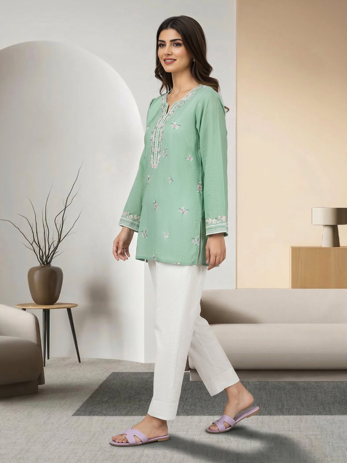 Lawn Kurti- Embroidered (Pret)