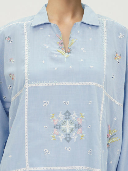 Yarn Dyed Kurti- Embroidered (Pret)