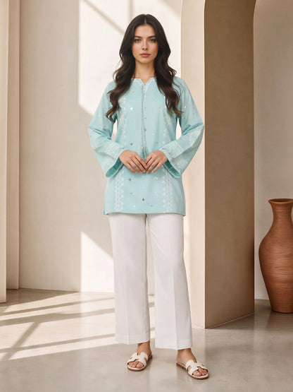Yarn Dyed Kurti- Embroidered (Pret)