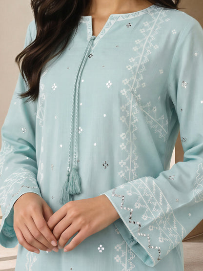 Yarn Dyed Kurti- Embroidered (Pret)