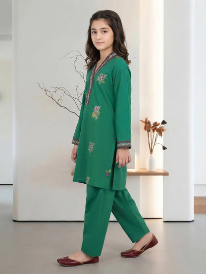 2 Piece Lawn Texture Suit- Embroidered (Pret)