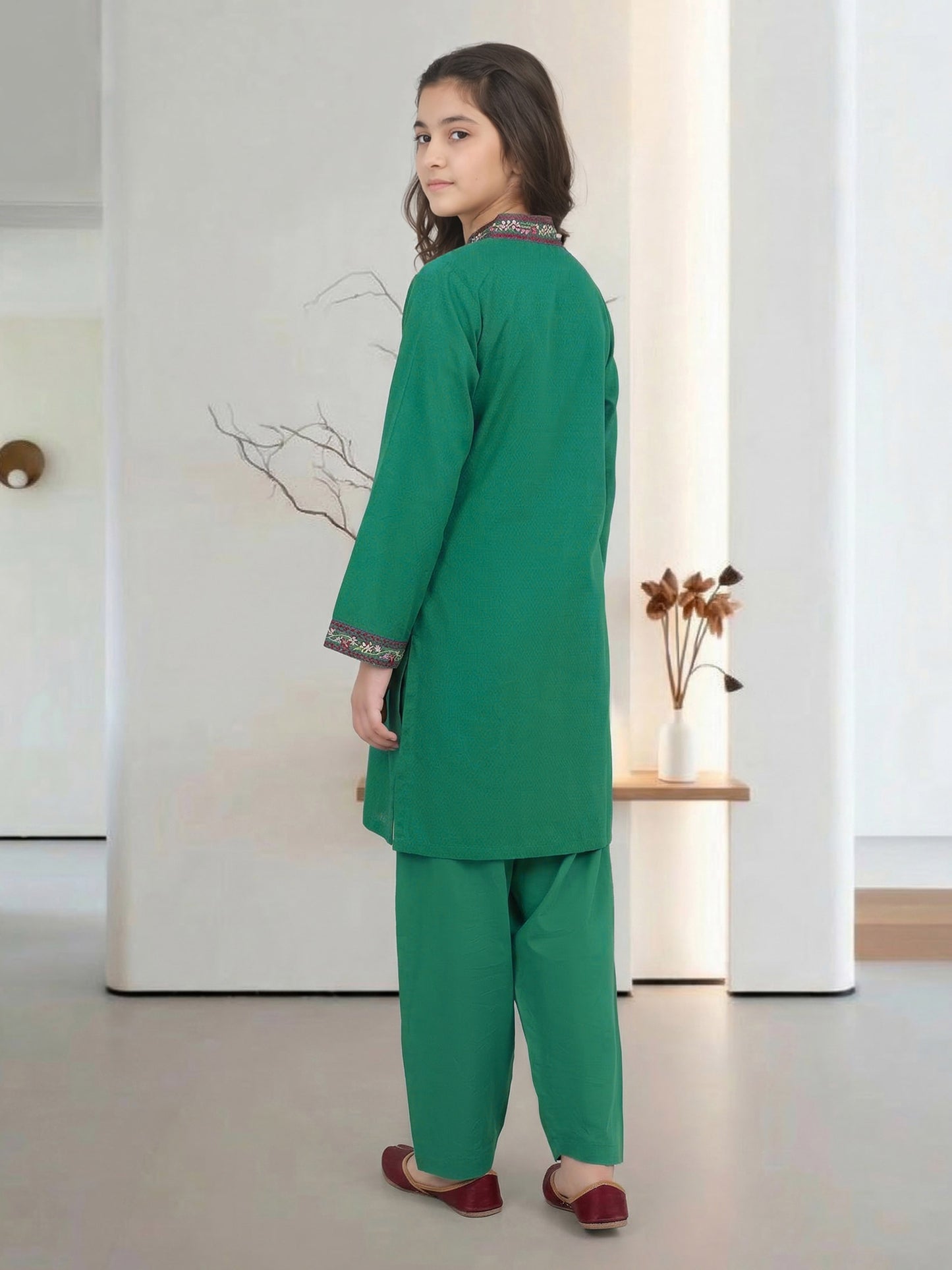 2 Piece Lawn Texture Suit- Embroidered (Pret)