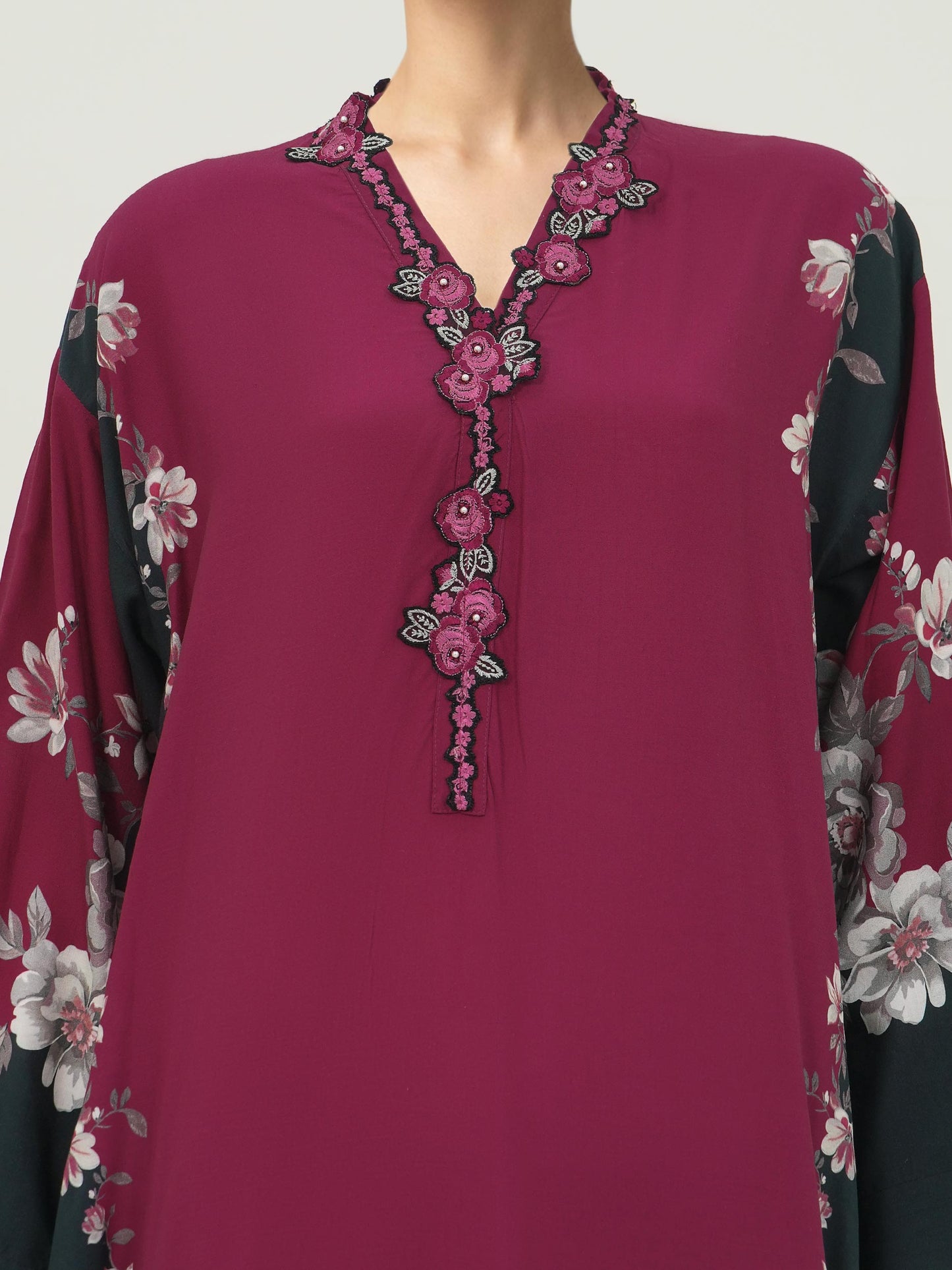 Viscose Slub Shirt- Embroidered (Pret)