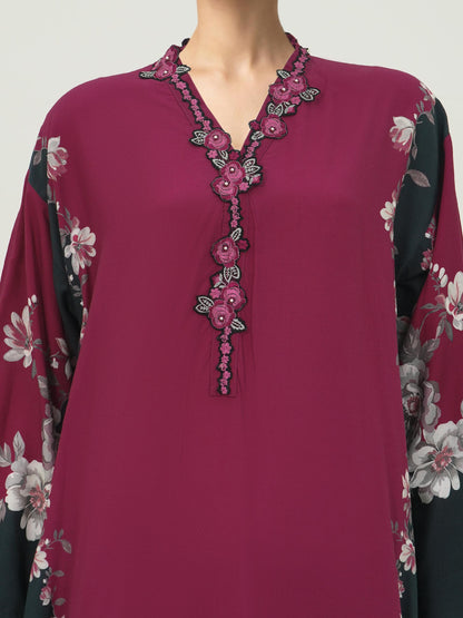 Viscose Slub Shirt- Embroidered (Pret)
