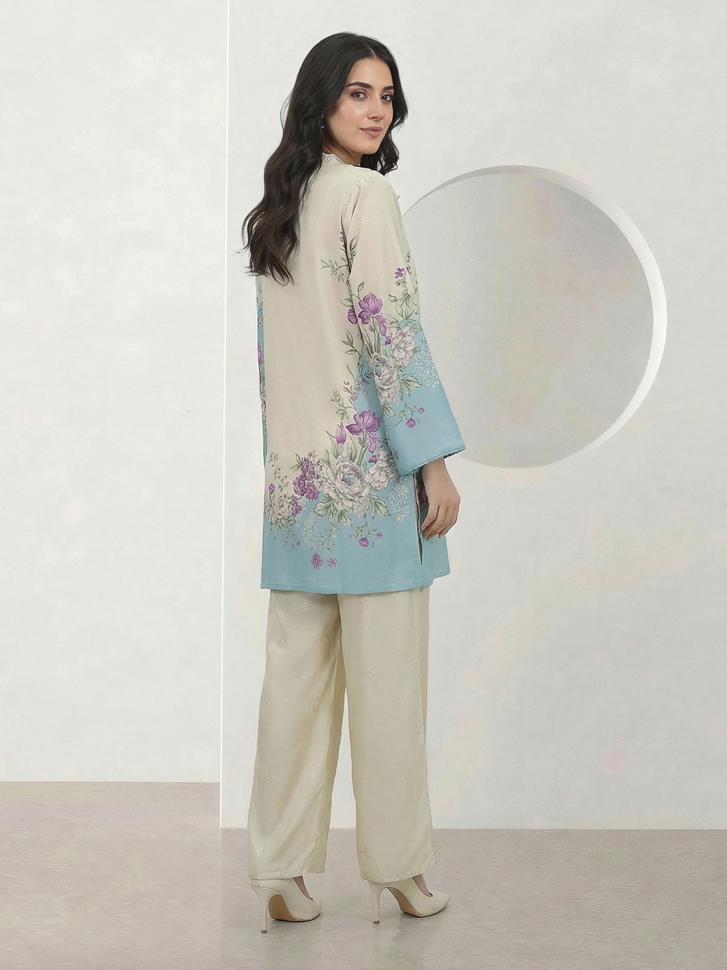 2 Piece Silk Suit- Embroidered (Pret)