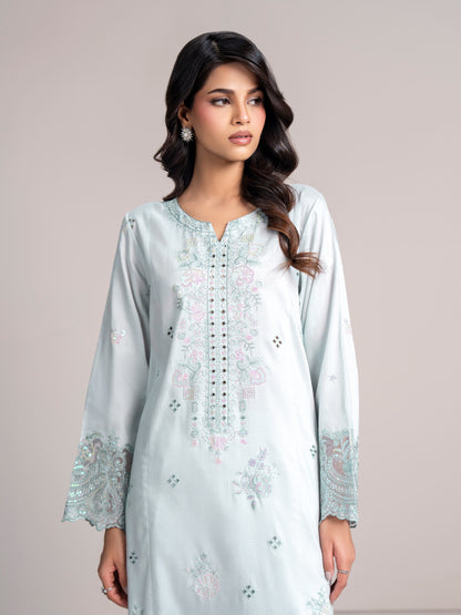 2 Piece Net Suit-Embroidered  (Pret)