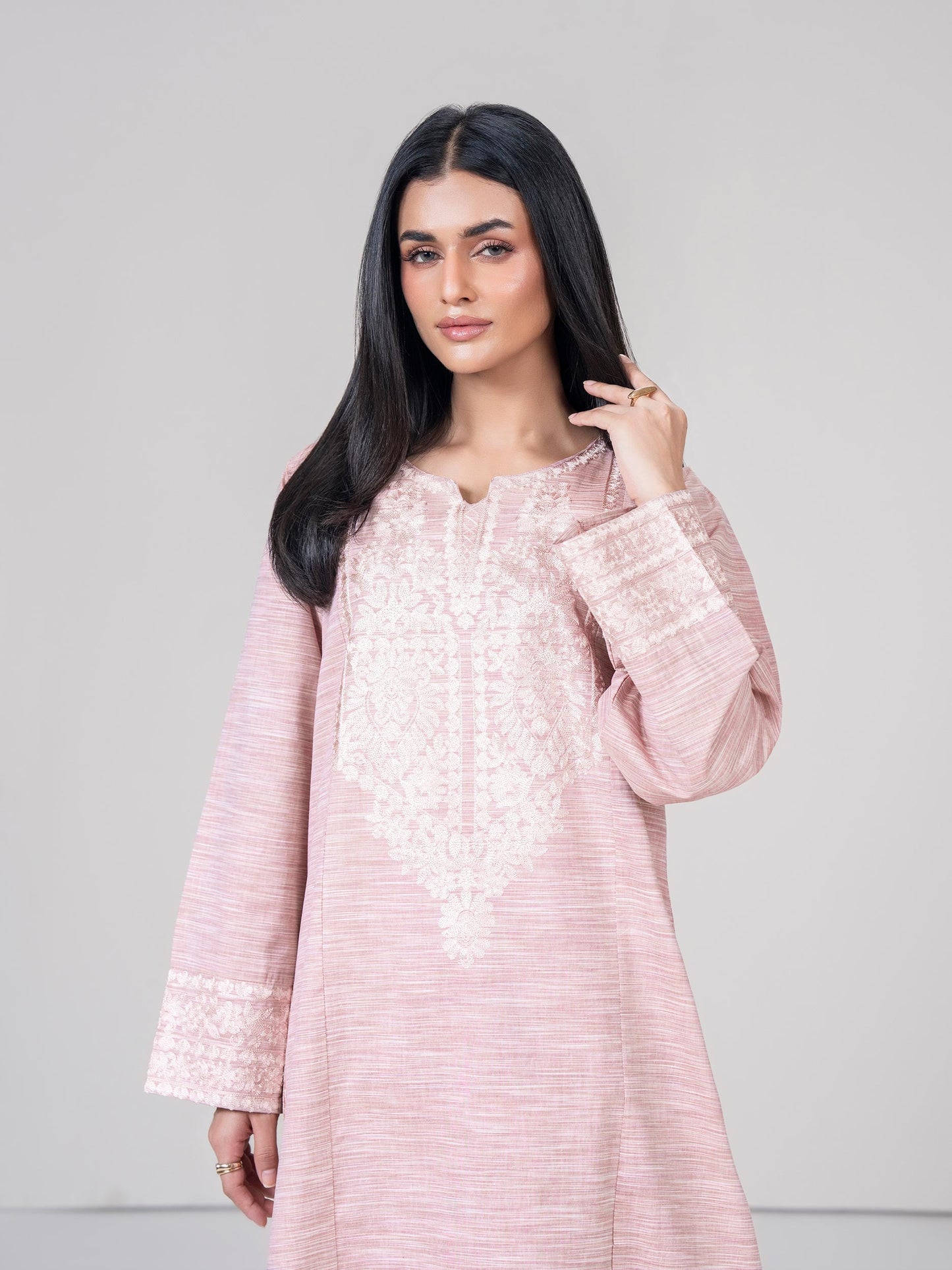 2 Piece Yarn-Dyed Suit- Embroidered (Pret)