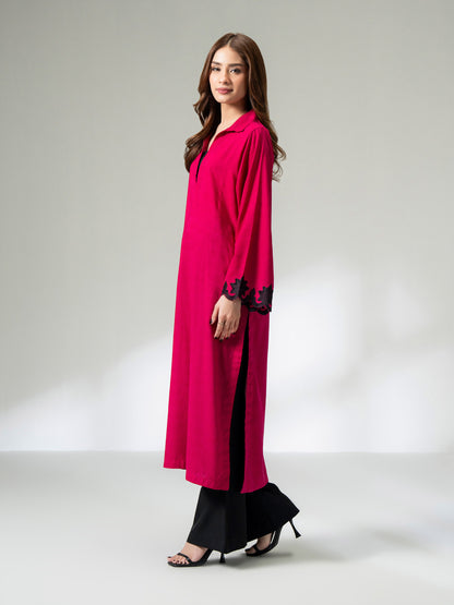 Self Jacquard Shirt- Embroidered (Pret)