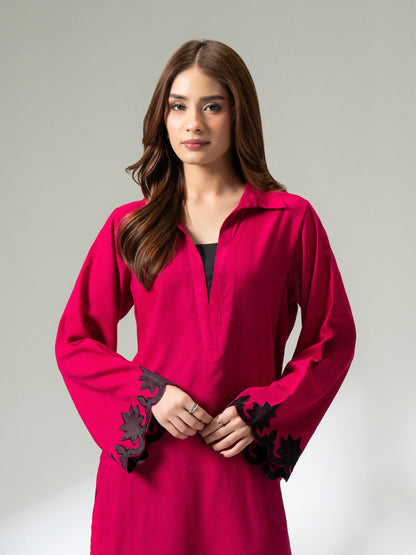 Self Jacquard Shirt- Embroidered (Pret)