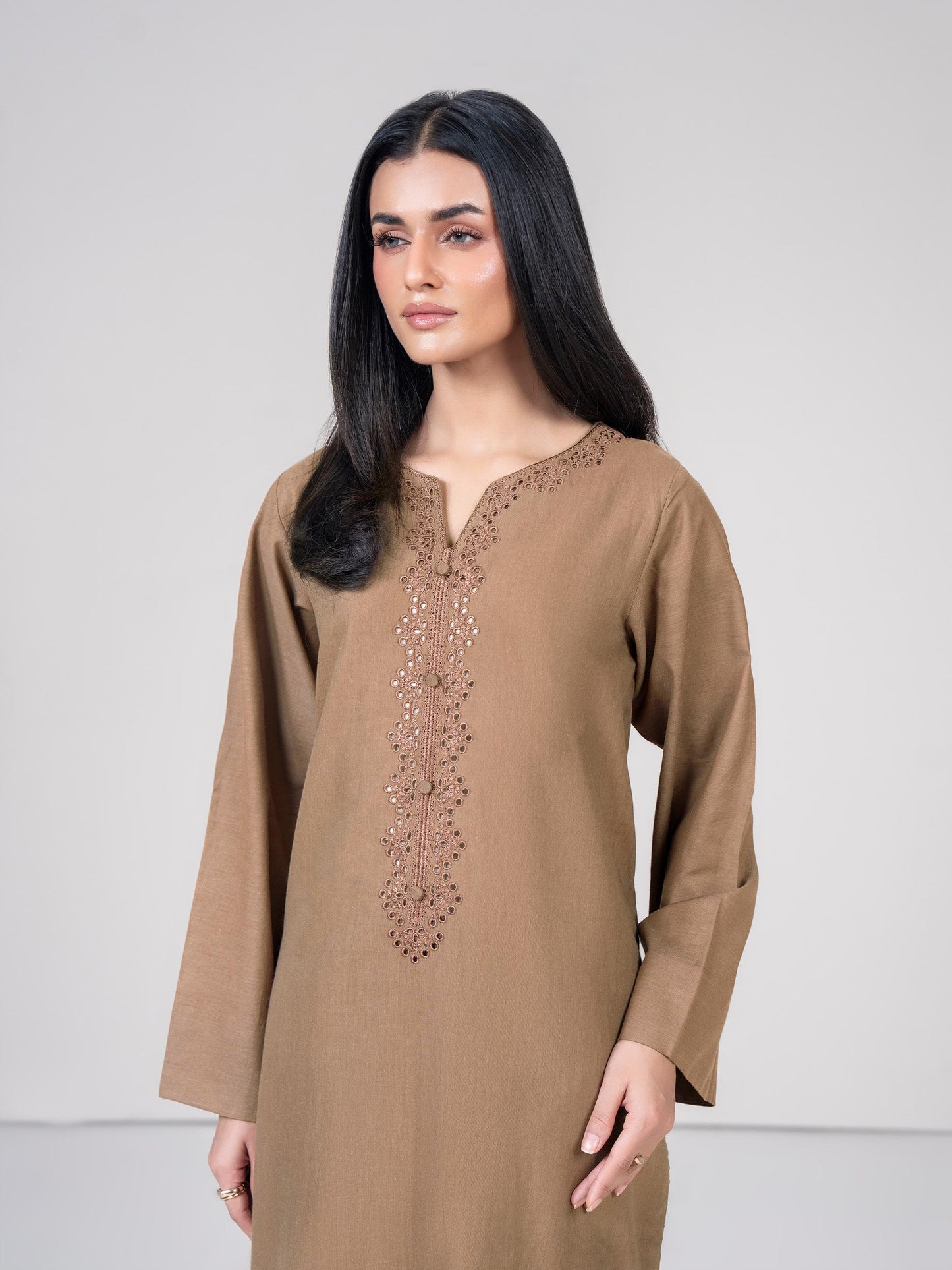 2 Piece Yarn Dyed Suit- Embroidered (Pret)