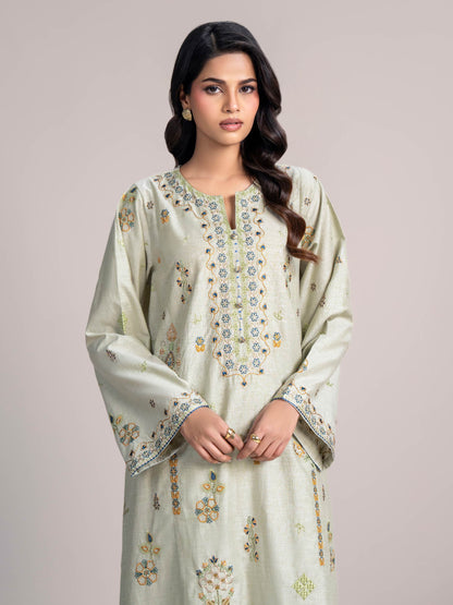 2 Piece Yarn Dyed Suit- Embroidered (Pret)