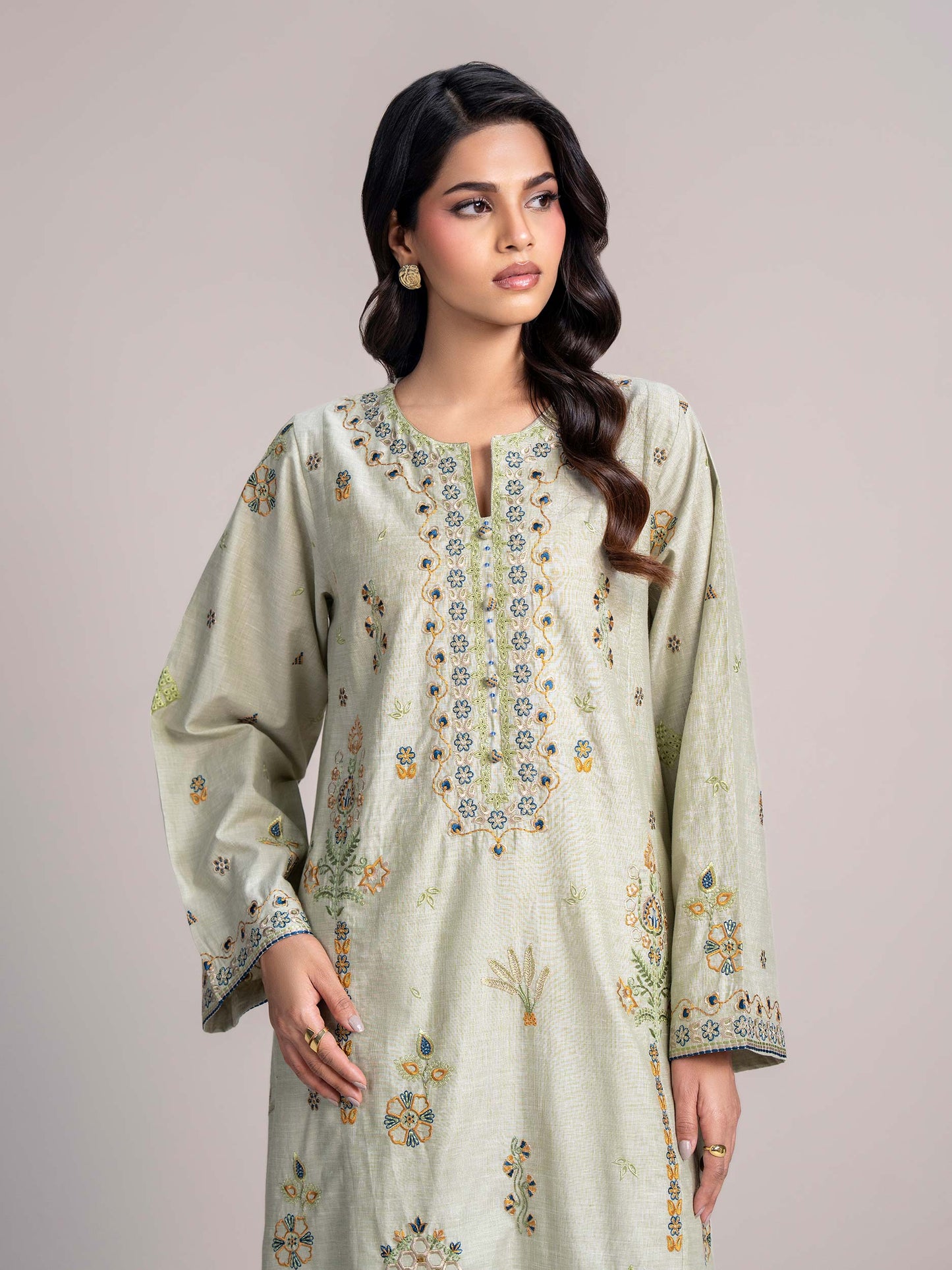 2 Piece Yarn Dyed Suit- Embroidered (Pret)