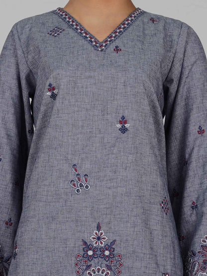 2 Piece Yarn Dyed Suit- Embroidered (Pret)