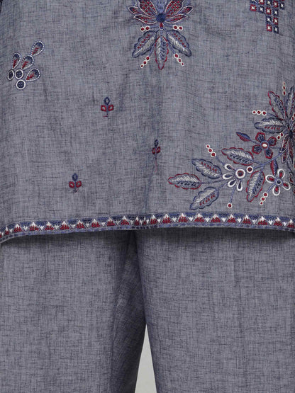 2 Piece Yarn Dyed Suit- Embroidered (Pret)