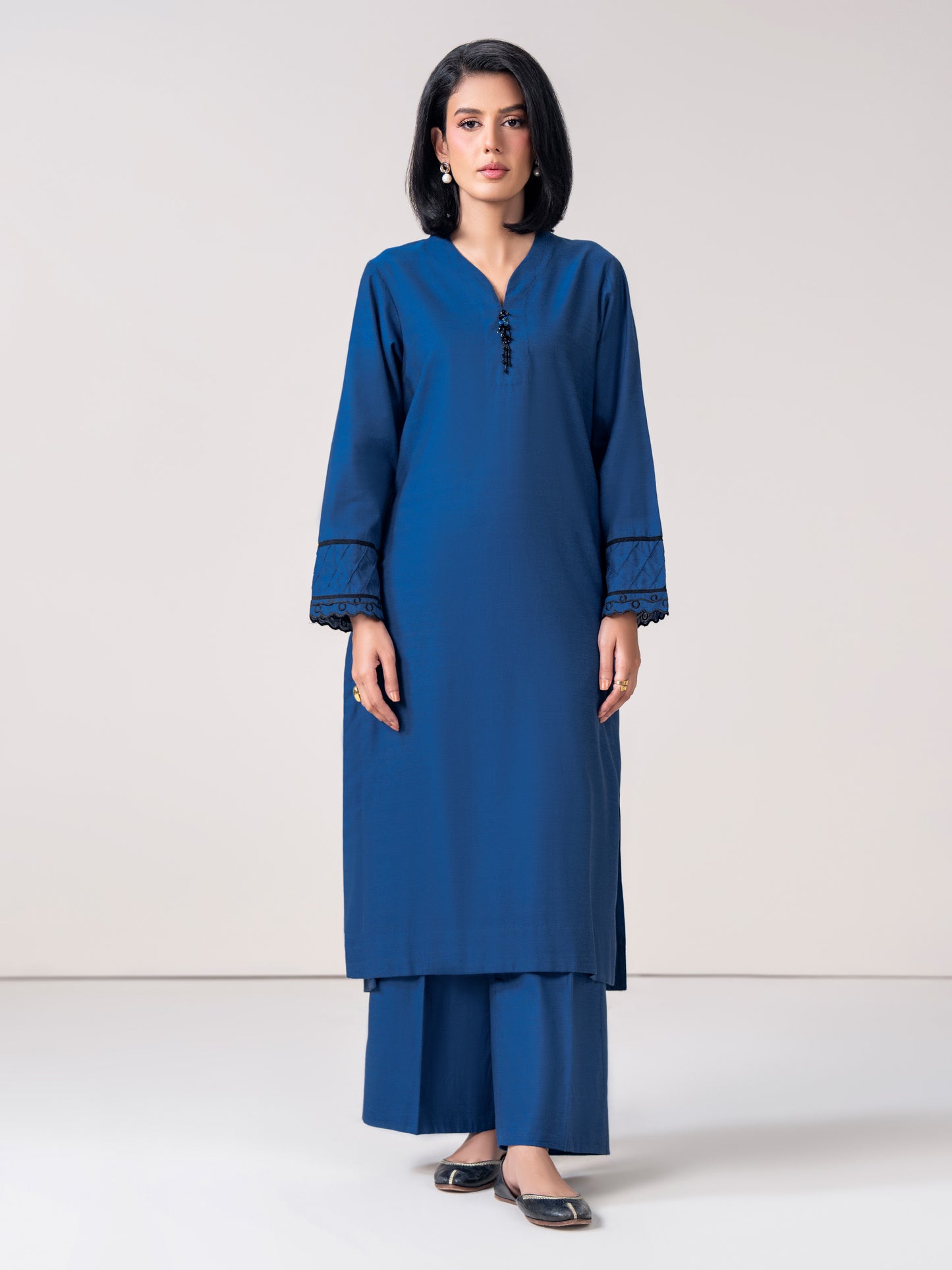 2-Piece Yarn Dyed Suit- Embroidered (Pret)