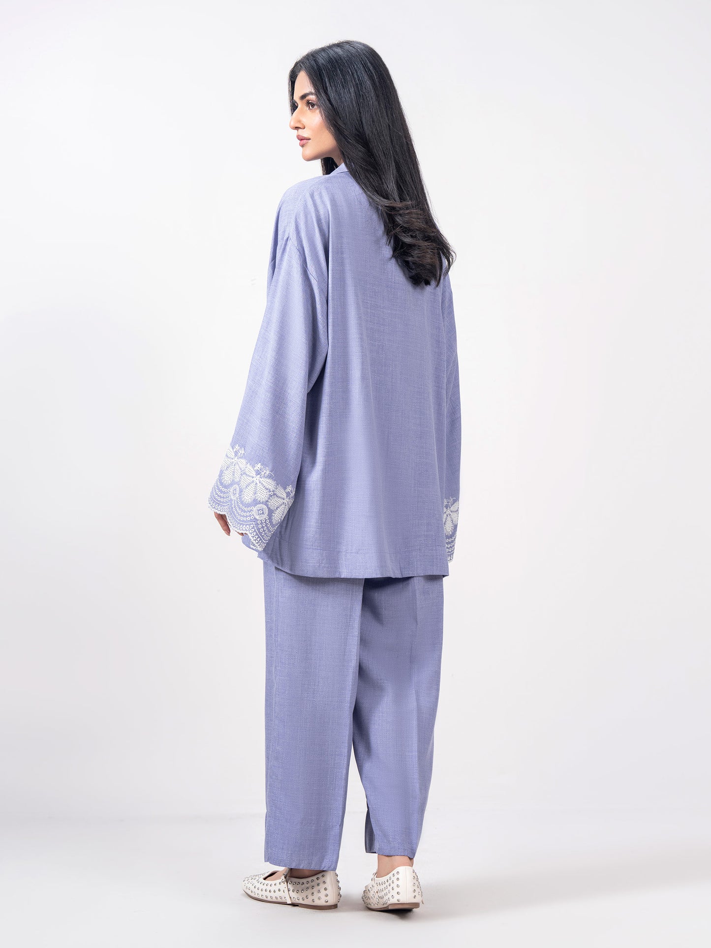 Yarn Dyed Co-ord Set- Embroidered