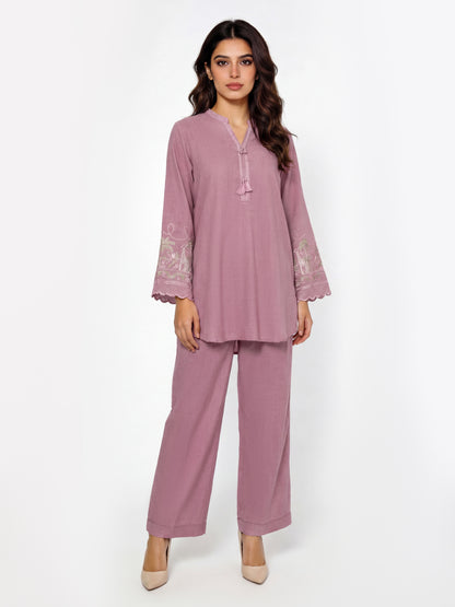 2 Piece Yarn Dyed Suit- Embroidered (Pret)