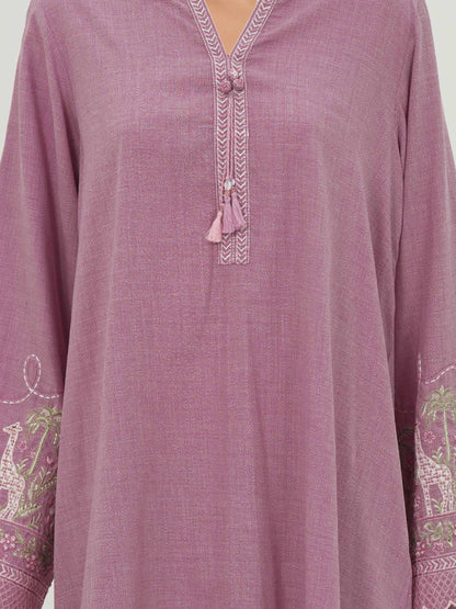 2 Piece Yarn Dyed Suit- Embroidered (Pret)
