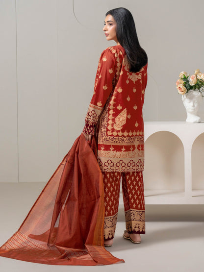 3 Piece Lawn Suit-Paste-Print (Pret)