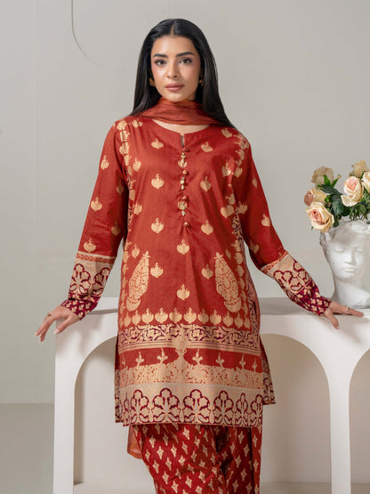 3 Piece Lawn Suit-Paste-Print (Pret)