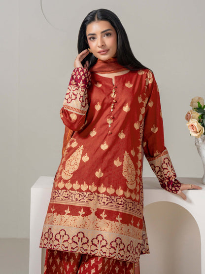 3 Piece Lawn Suit-Paste-Print (Pret)