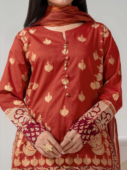 3 Piece Lawn Suit-Paste-Print (Pret)