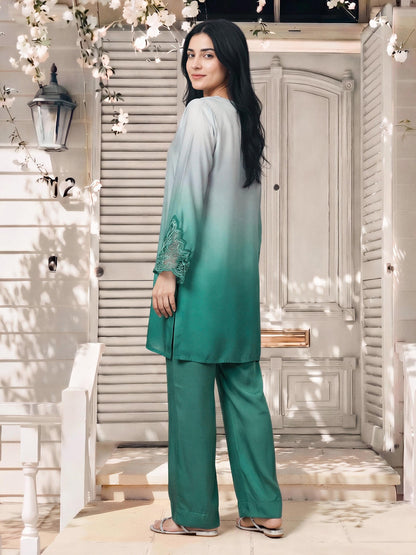 Silk Co-ord Set- Embroidered