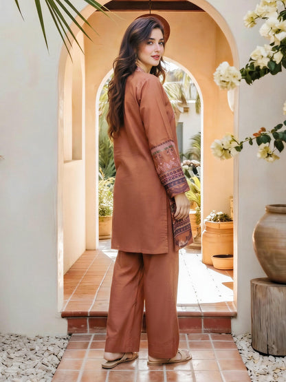 2 Piece Dobby Suit- Embroidered (Pret)