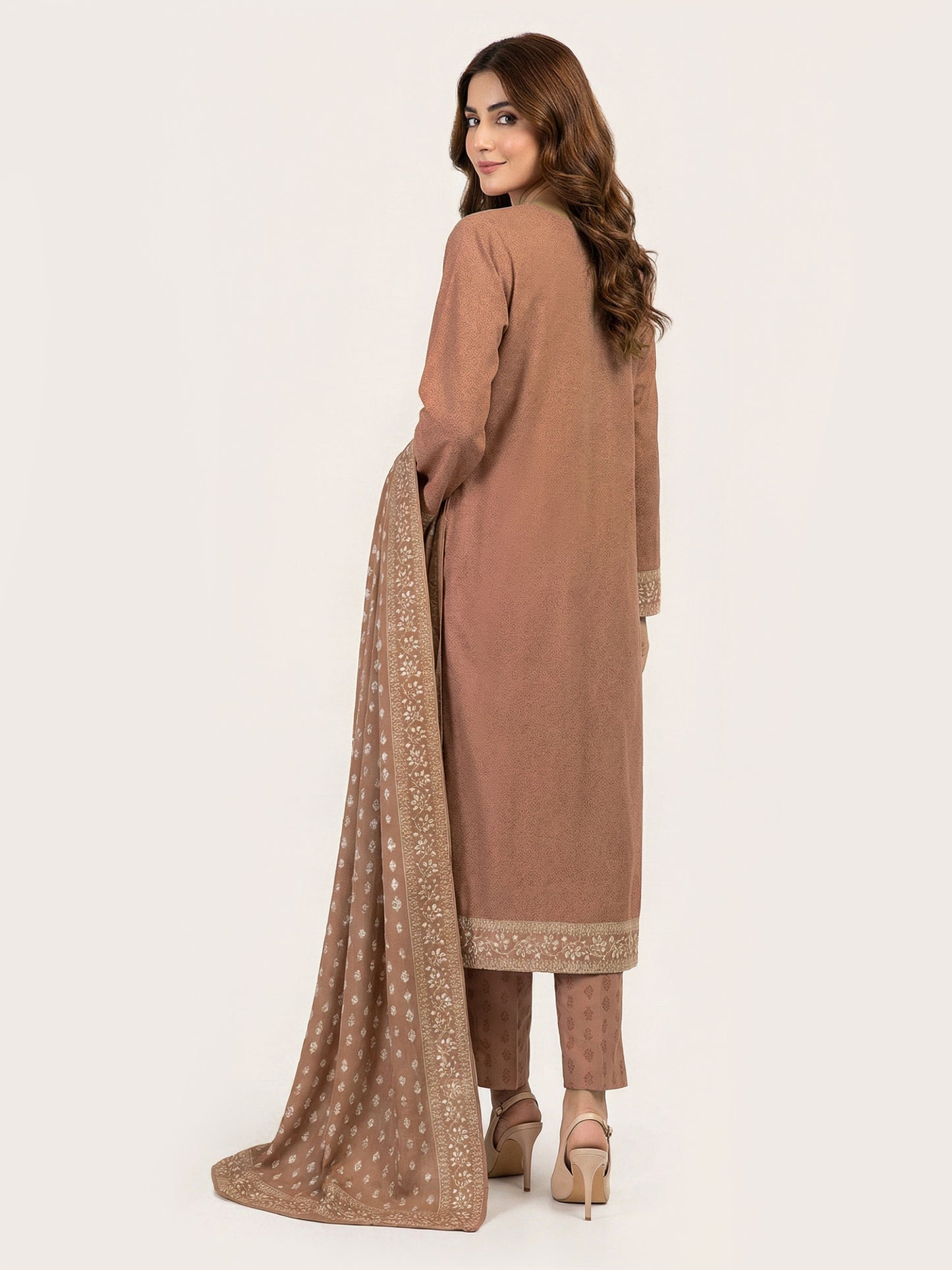 3 Piece Khaddar Suit- Embroidered (Pret)