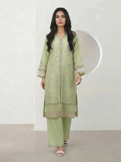 2 Piece Dobby Suit- Embroidered (Pret)