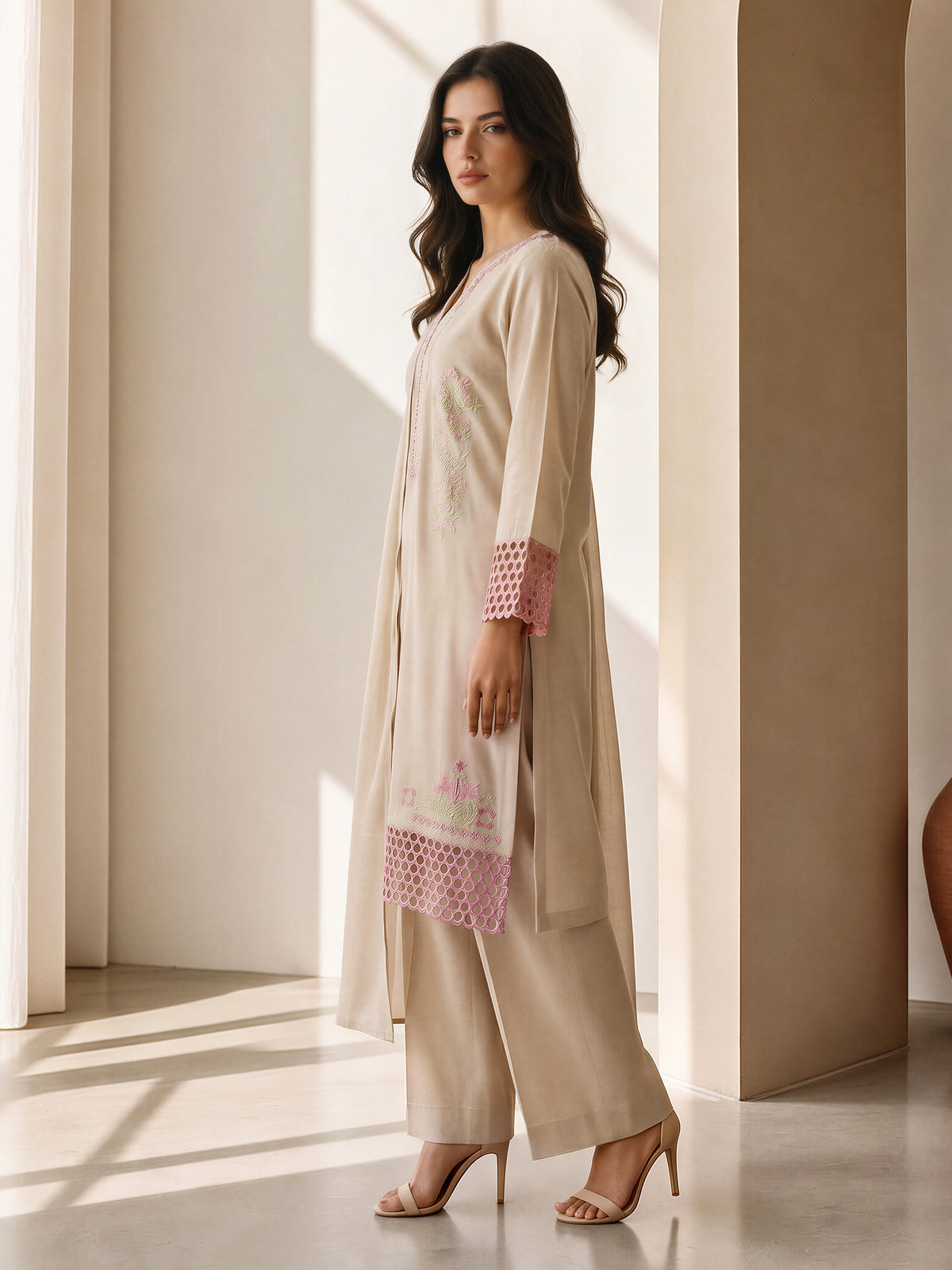3 Piece Yarn Dyed Suit- Embroidered (Pret)