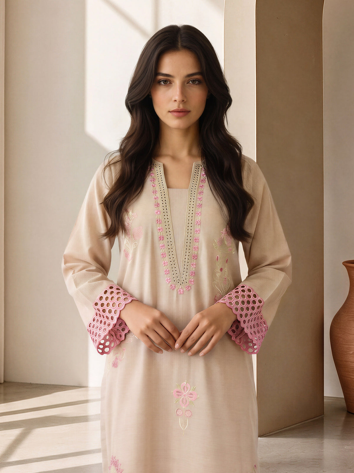 3 Piece Yarn Dyed Suit- Embroidered (Pret)