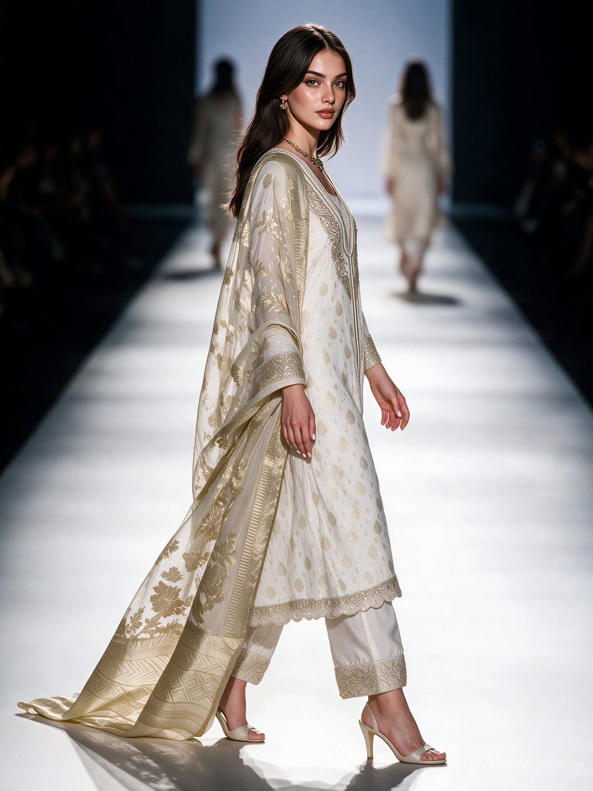 3 Piece Special Jacquard Suit- Embroidered (Pret)