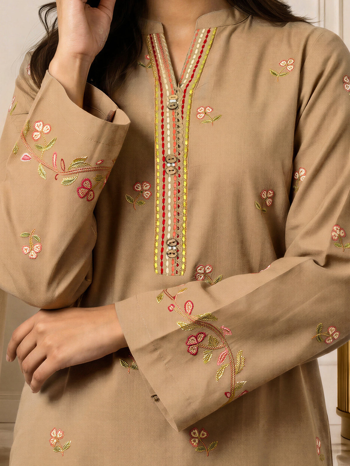 3 Piece Yarn Dyed Suit- Embroidered (Pret)