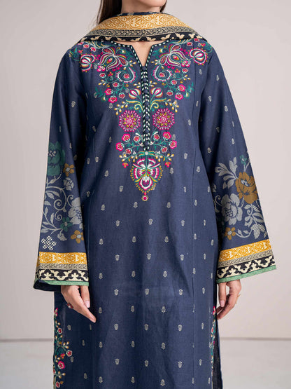 3 Piece Khaddar Suit- Embroidered (Pret)