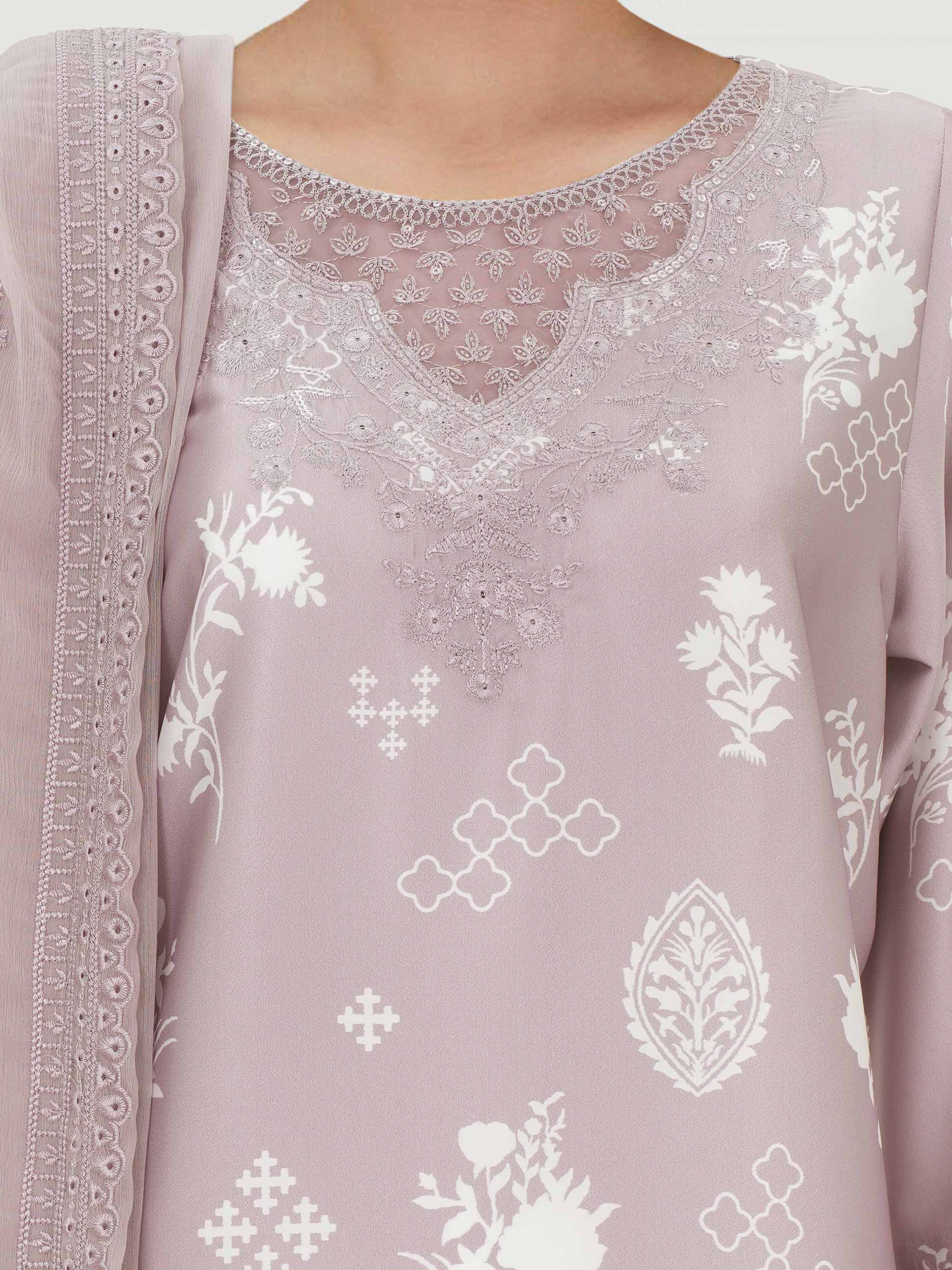 3 Piece Silk Suit- Embroidered (Pret)