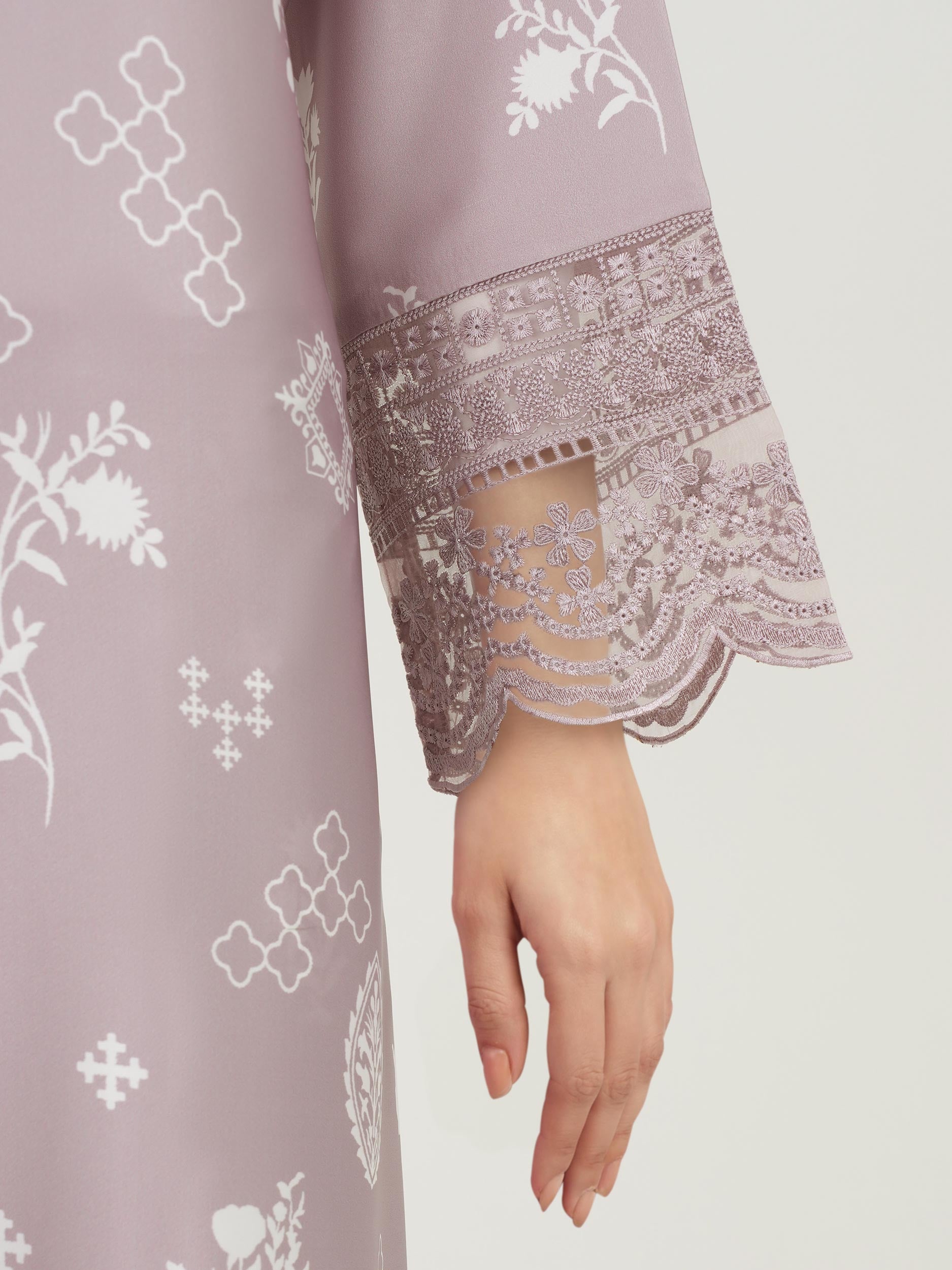 3 Piece Silk Suit- Embroidered (Pret)