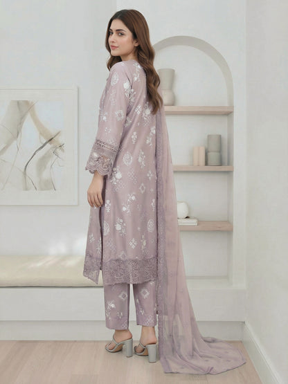 3 Piece Silk Suit- Embroidered (Pret)