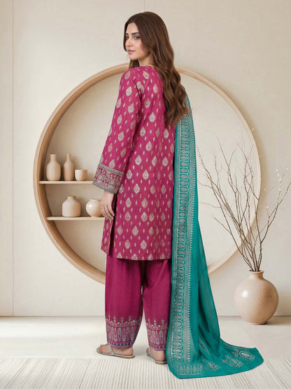 3 Piece Raw Silk Suit- Embroidered (Pret)