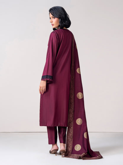 3 Piece Silk Suit- Embroidered (Pret)