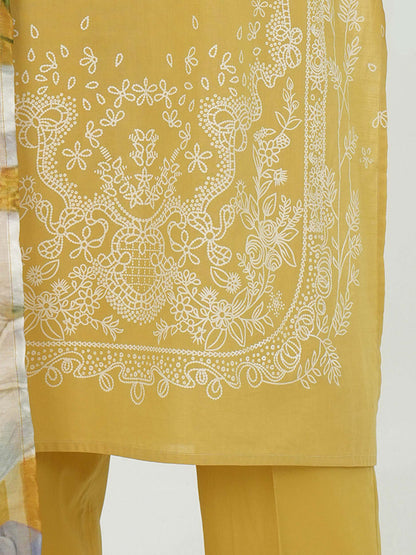 3 Piece Lawn Slub Suit- (Pret)