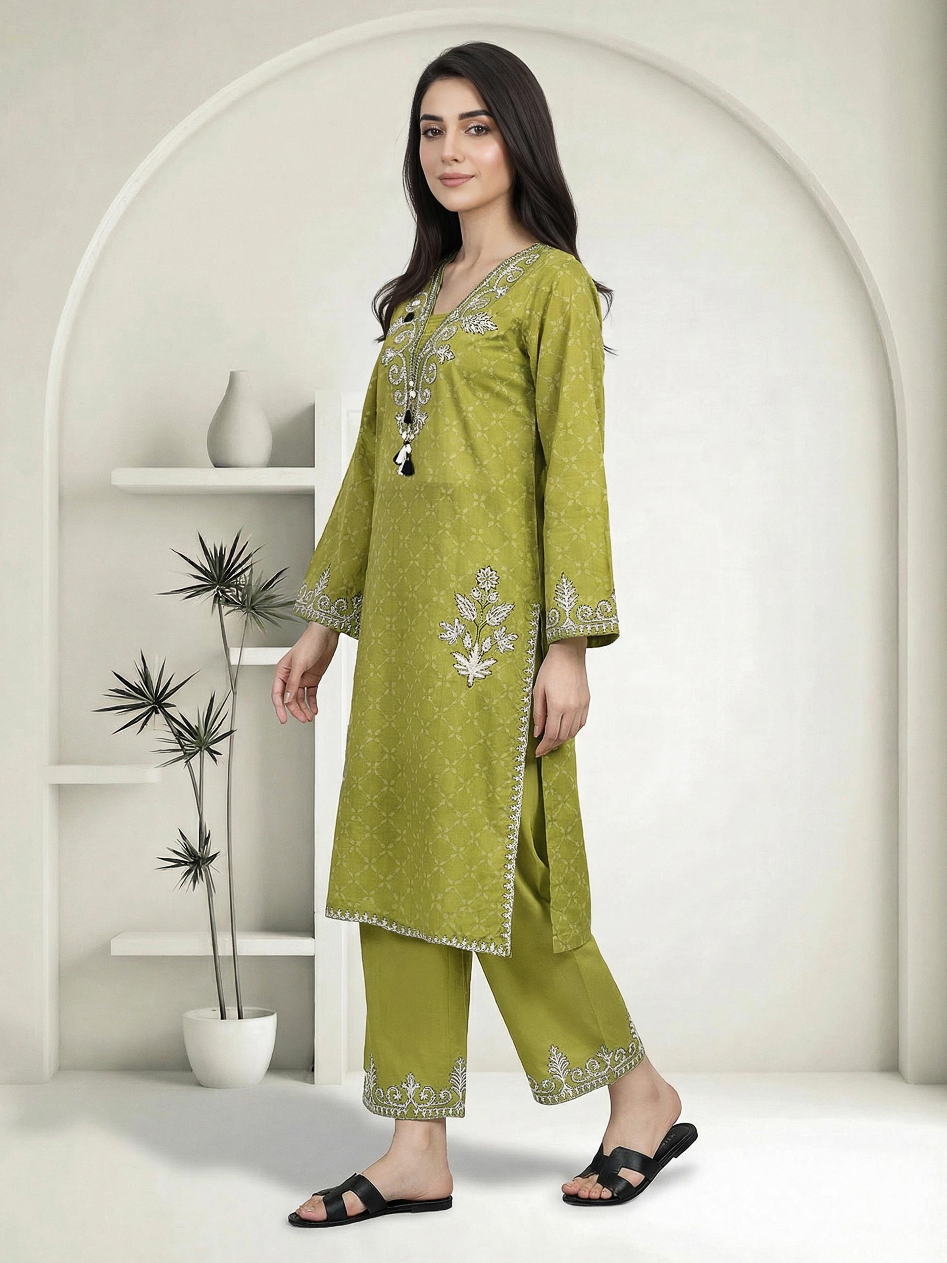 2 Piece Lawn Suit- Embroidered (Pret)